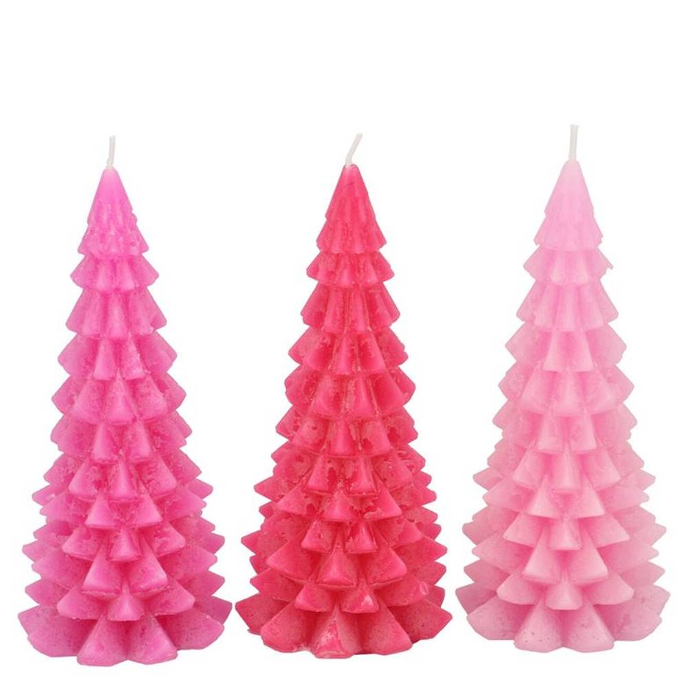 Kerze Baum Frosty mix rosa 06x12cm