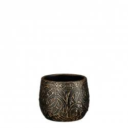 Keramik Übertopf Arthur schwarz/gold D16.5 H13cm 