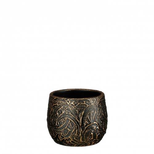 Keramik Übertopf Arthur schwarz/gold D16.5 H13cm 
