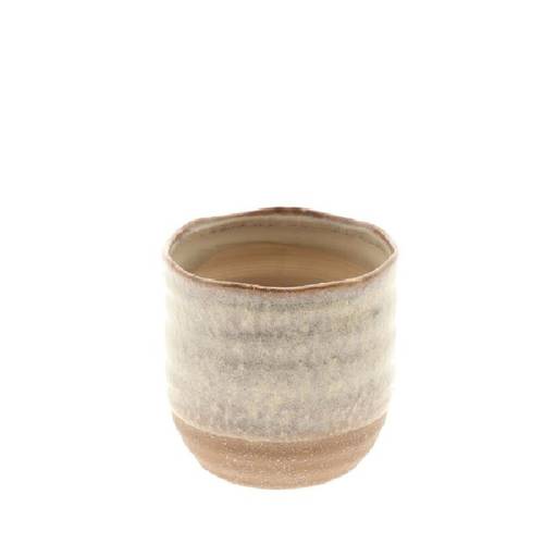 Keramik Übertopf Roan sand D15.5cm H15cm 