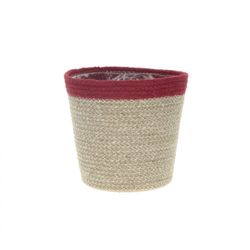 Korb Jute rote/natur D12cm H10cm