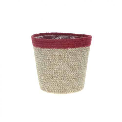 Korb Jute rote/natur D12cm H10cm