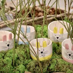 Keramik Übertopf Kaninchen mix D10cm H12cm