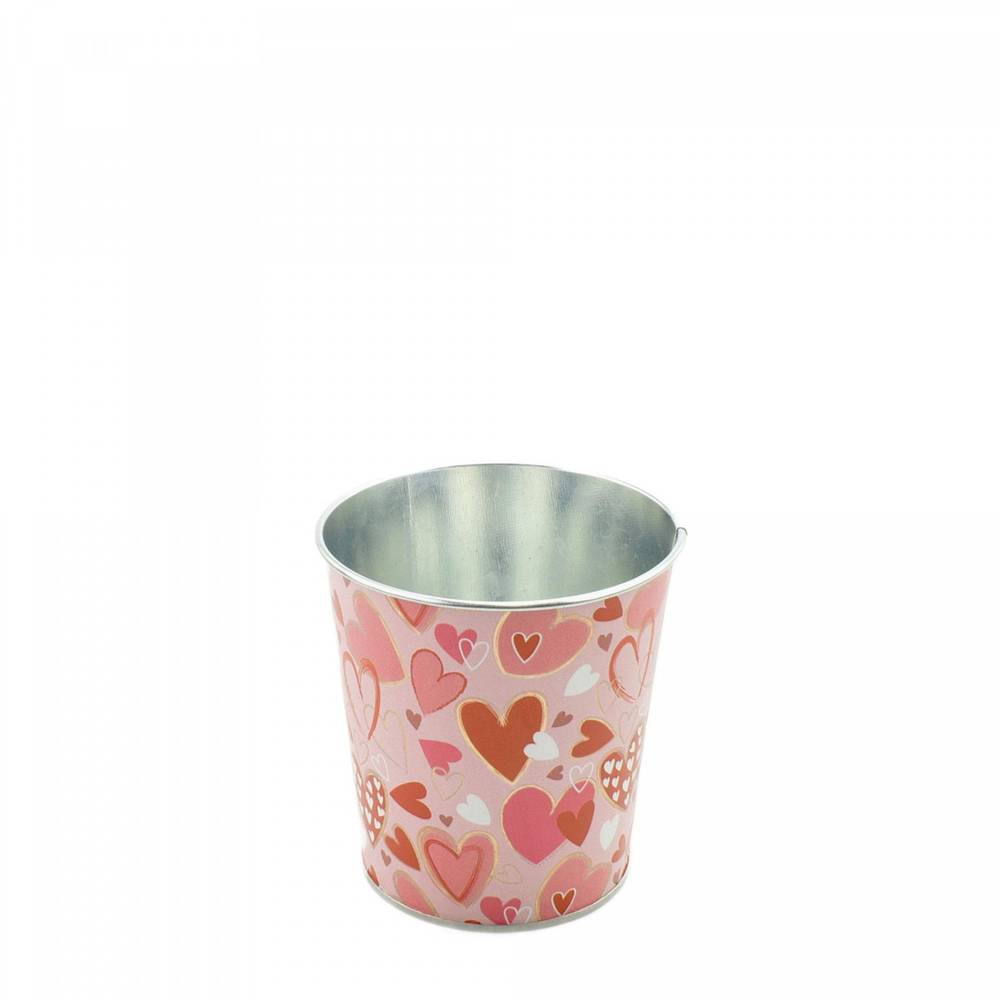 Zink Übertopf Alove rot/rosa D10cm H10cm