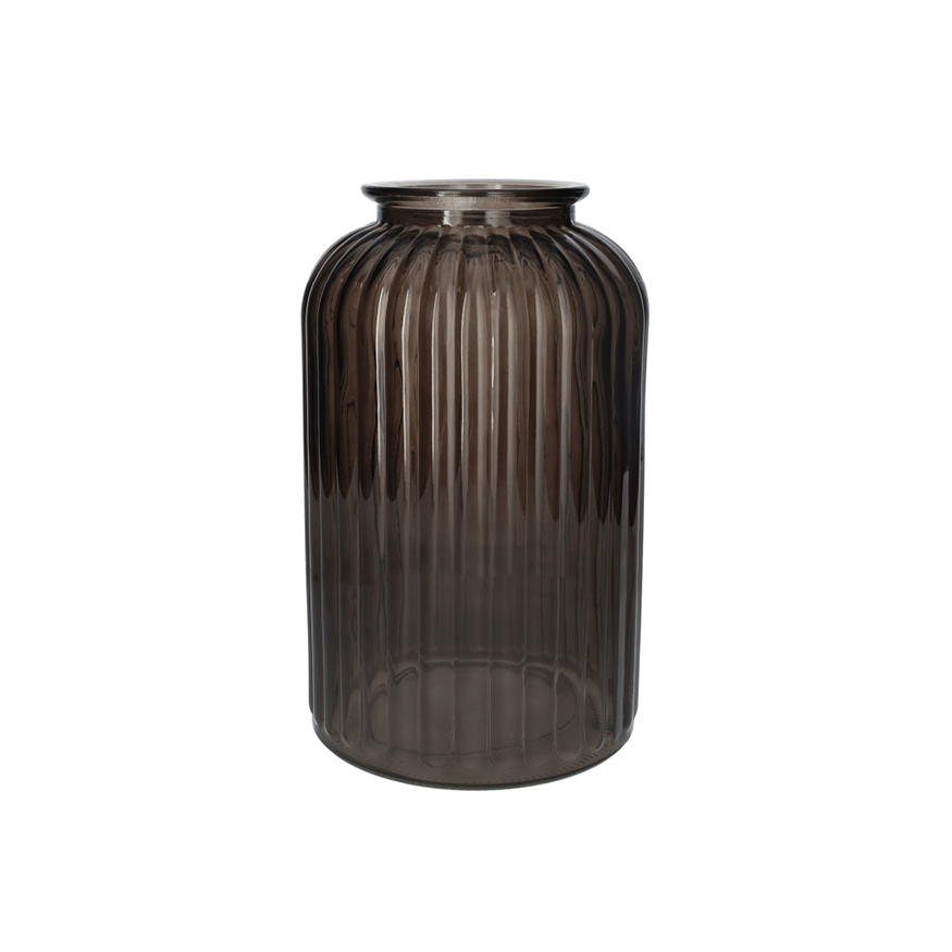 Glas Vase Caroline dunkel grau D12cm H25cm