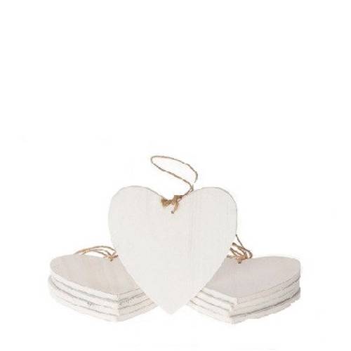 Hänger Herz Holz weiss D10cm x10