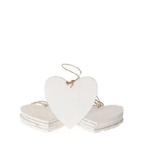 Hänger Herz Holz weiss D10cm x10