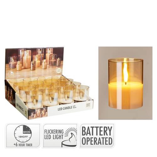 LED Glas in Display D07.5cm H10cm ex.AA 