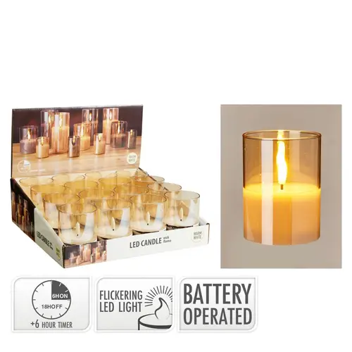 LED Glas in Display D07.5cm H10cm ex.AA 