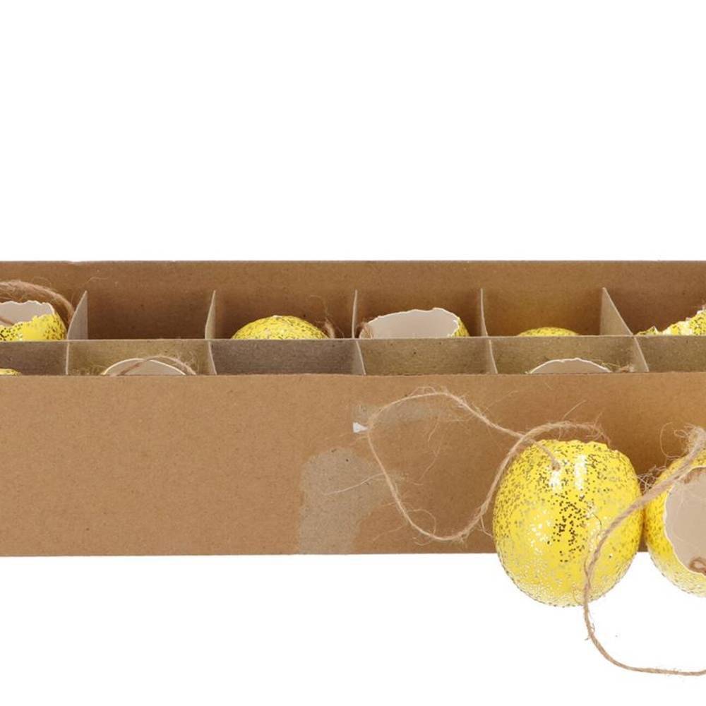Ei Huhn Hänger Glitter gelb x12