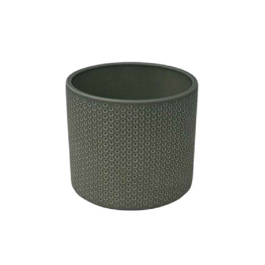 Keramik Übertopf Spots grün D13.5cm H10cm