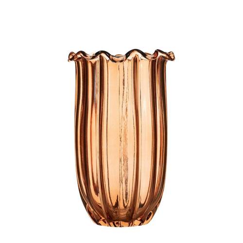 Glas Vase Lotus braun D06.5cm H25cm