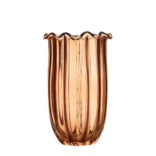 Glas Vase Lotus braun D06.5cm H25cm