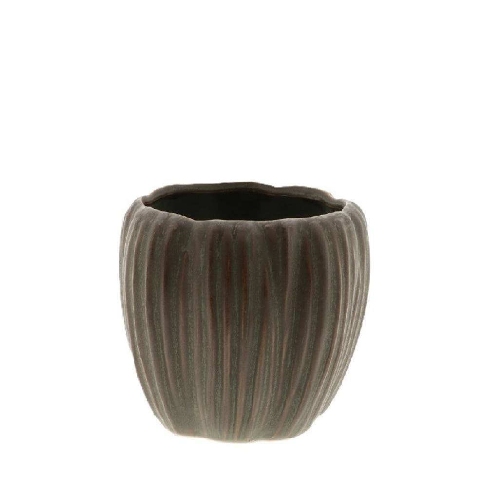 Keramik Übertopf Chalise grün D12cm H10.5cm