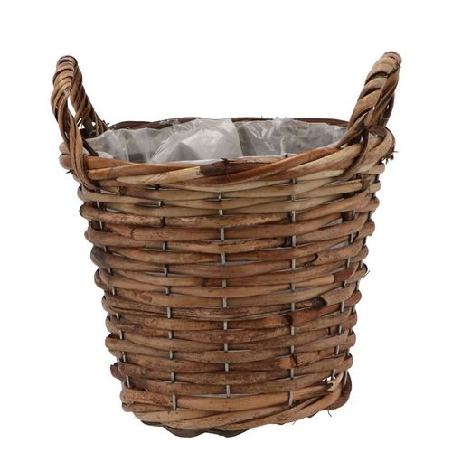 Korb Henkel Rotan braun D19cm H16cm