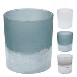 Glas Teelicht Ocean mix D07cm H08cm