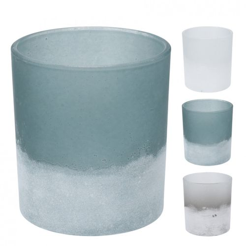 Glas Teelicht Ocean mix D07cm H08cm