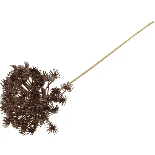 Heracleum auf Stab braun Glitzer L60cm D15cm