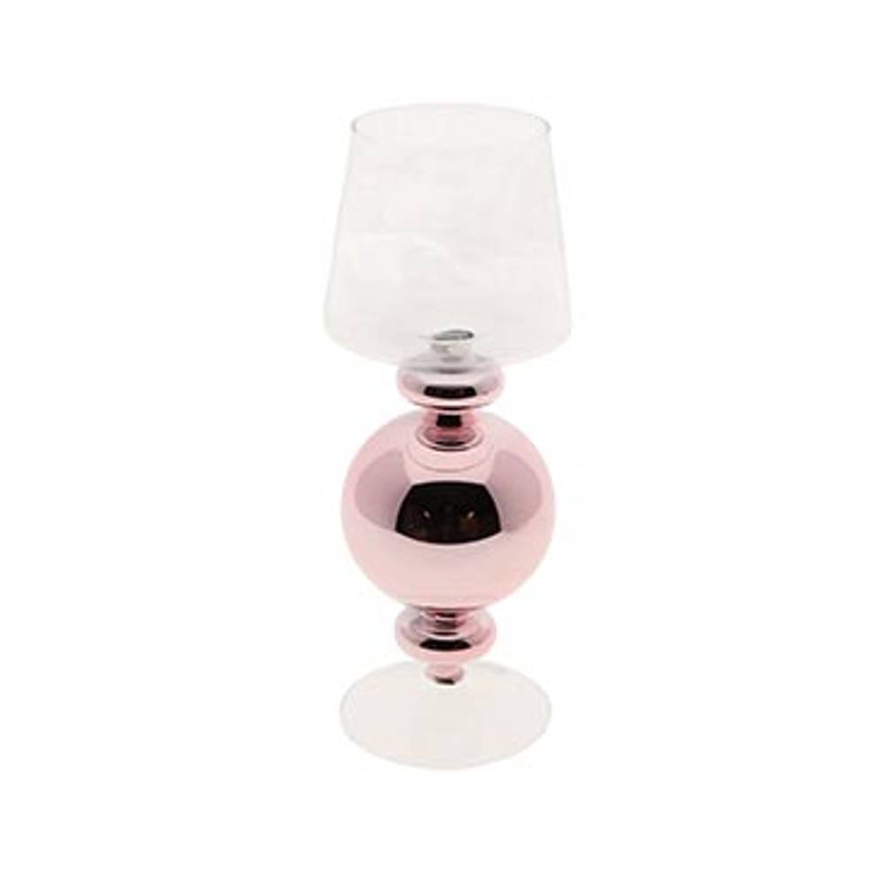 Glas Teelicht Belleva rosa D12cm H32cm