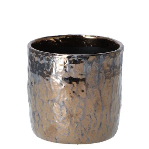 Keramik Übertopf Iron Stone metal D12cm H11cm
