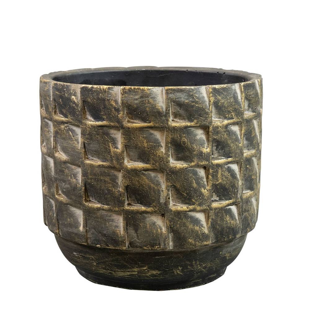 Keramik Übertopf Jim grau D21cm H19cm 