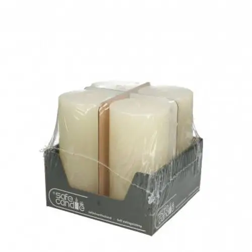 Stumpfkerze Rustikal creme D07cm H14cm