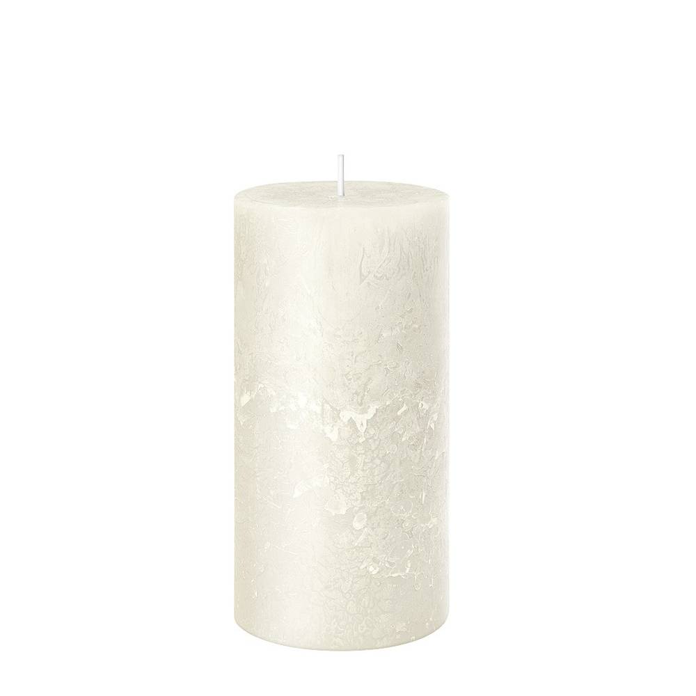 Stumpfkerze Rustikal creme D07cm H14cm