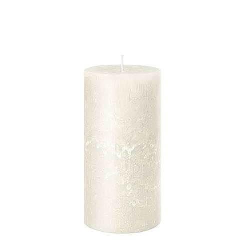 Stumpfkerze Rustikal creme D07cm H14cm