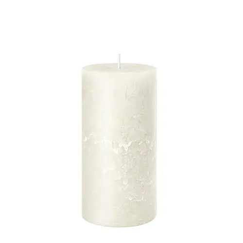 Stumpfkerze Rustikal creme D07cm H14cm