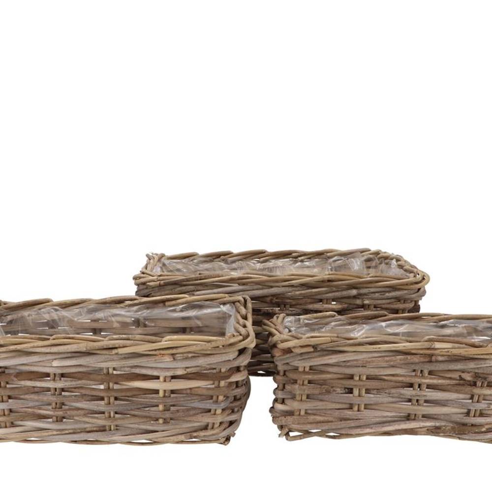 Korb Rattan Kuboo 3/Set L34/37/41cm 18/22/26cm