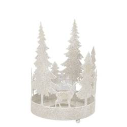 Metall Teelicht Kaya Xmas weiss 16x27cm