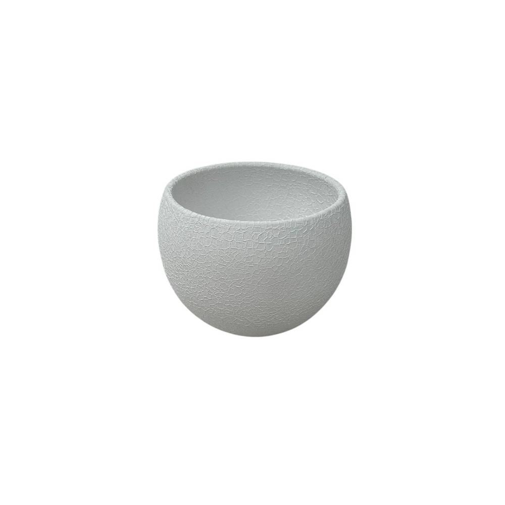 Keramik Bowl Übertopf Luna weiss gerissen D14cm H11cm