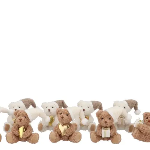 Hänger Bär Loulou mit Hut mix 07x08x11cm