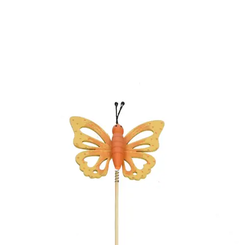 Schmetterling auf Stab orange L12cm 07cm