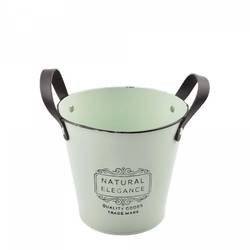 Zink Übertopf Binta hell grün D16cm H15cm