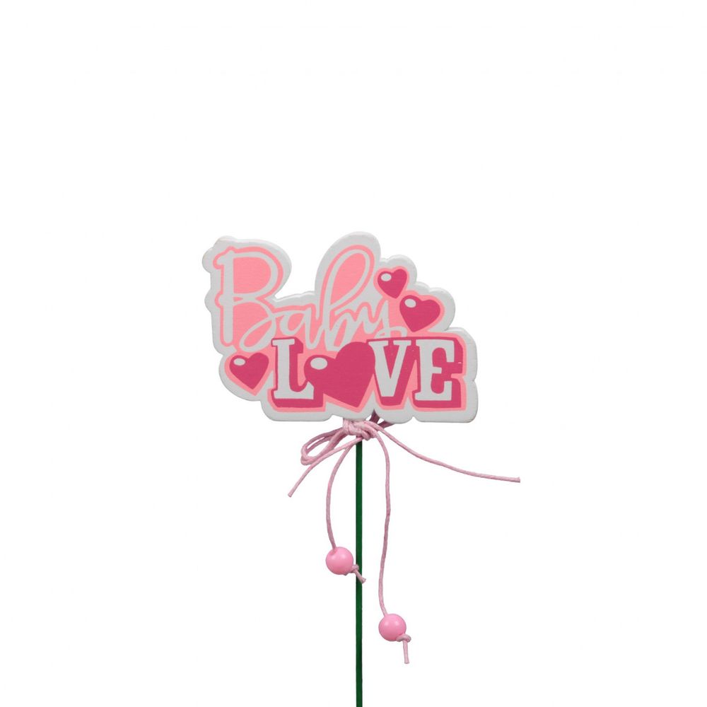 Baby Love auf Stab rosa 20cm 7.5cm