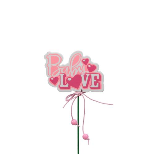 Baby Love auf Stab rosa 20cm 7.5cm
