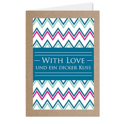 Karte With Love blau X12kart