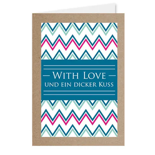 Karte With Love blau X12kart