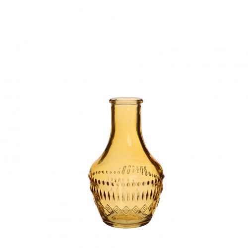 Glas Flasche Milano gelb D06cm H10cm
