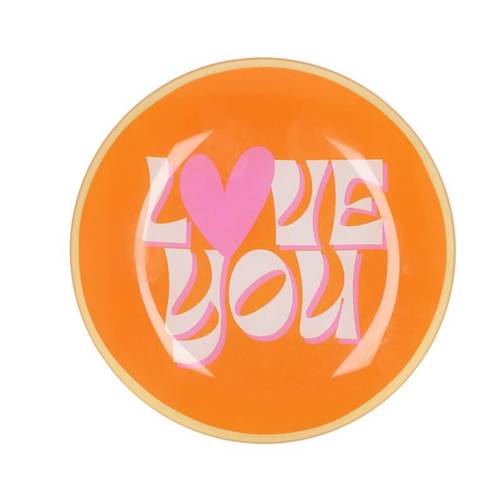 Teller Rund Love You orange 18x18x02cm
