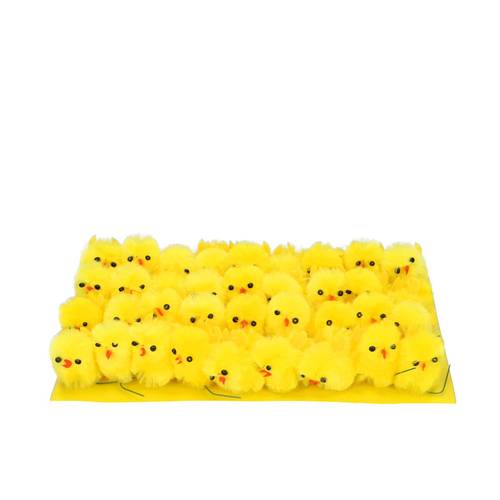 Küken auf Draht Chenille gelb 4cm 36st