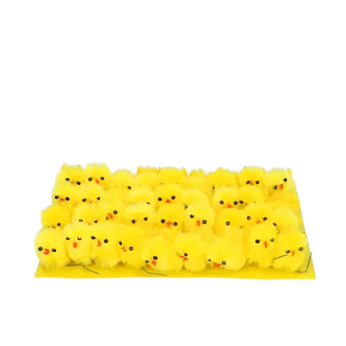 Küken auf Draht Chenille gelb 4cm 36st