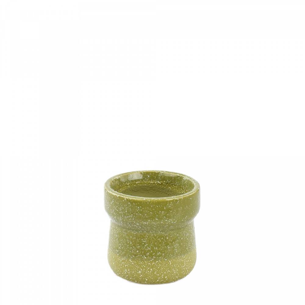 Keramik Übertopf Speckled grün D07cm H06.5cm 