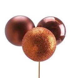 Kugel Trio auf Stab kupfer L50cm D04cm