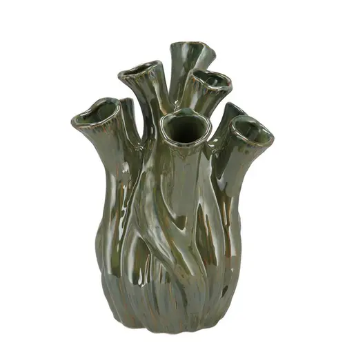 Keramik Vase Aglio grün 22x22x29cm