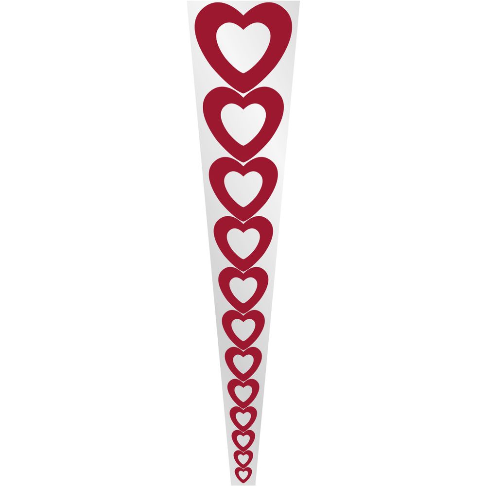 Tüte 1Rose Herz rot 54x12x3cm x50