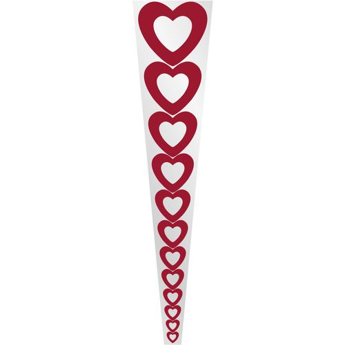 Tüte 1Rose Herz rot 54x12x3cm x50