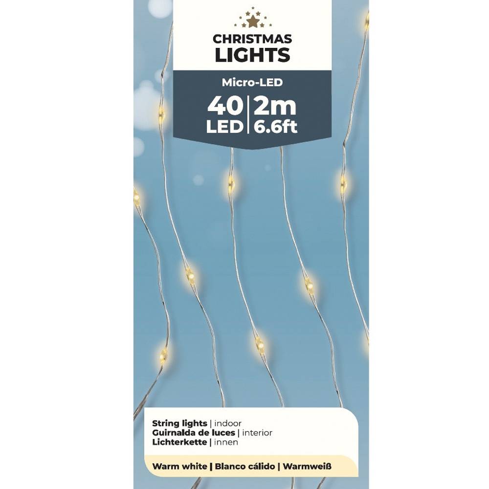 Deko Draht 40LED weiss 02m