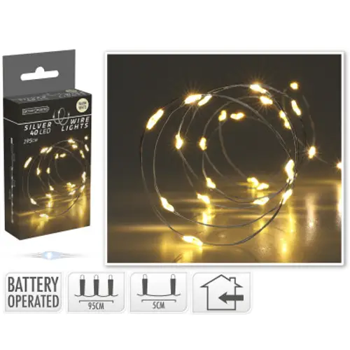 Draht 40LED weiss 02m